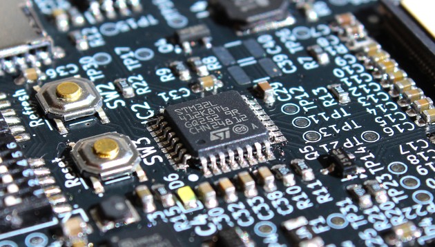 STM32 microcontroller close-up