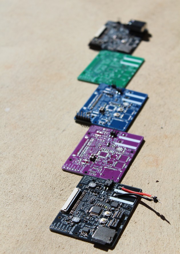 All PCB revisions created during development